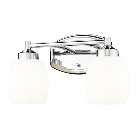 Z-Lite Kendrick 2 Light Vanity, 14.5in. W x 8.5in. H, Chrome 745-2V-CH